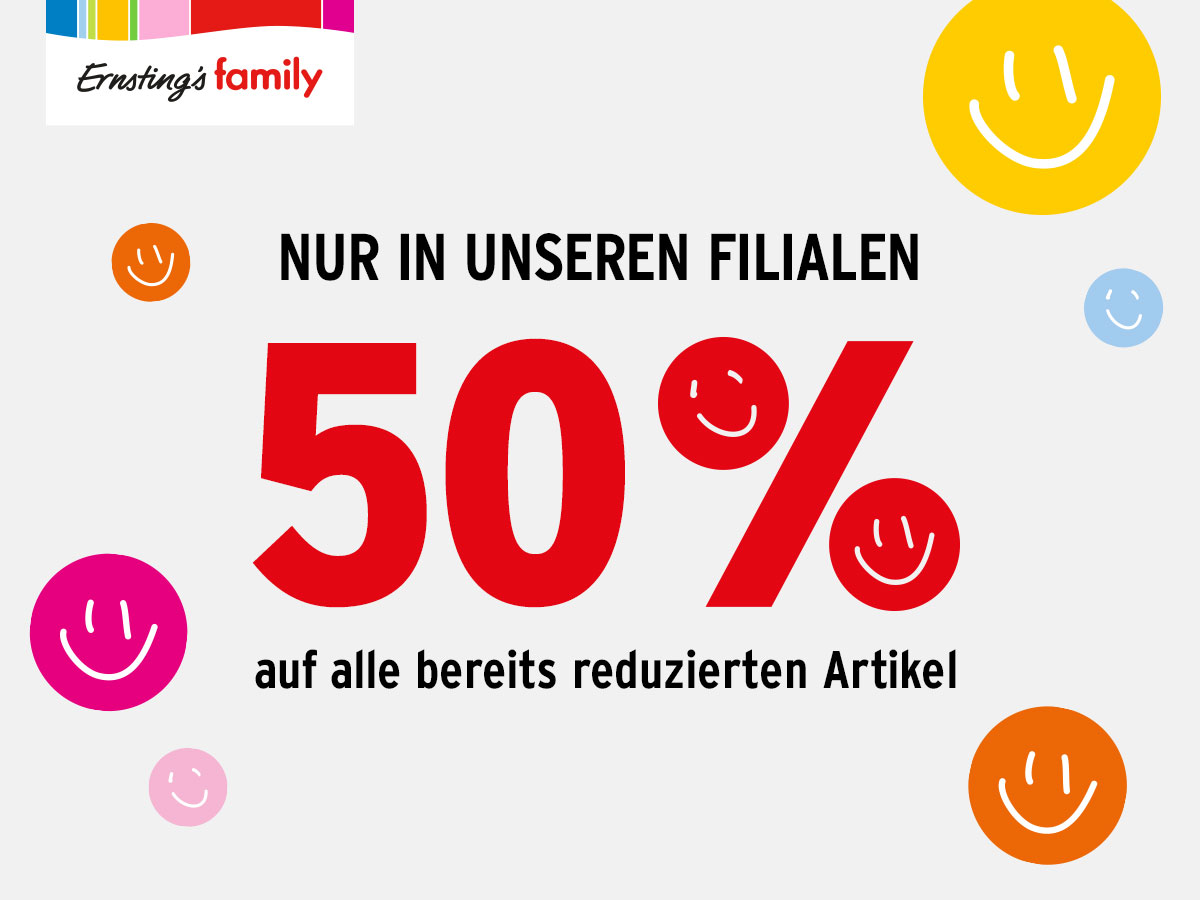 50% auf bereits reduzierte Artikel