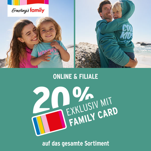 20 % auf das gesamte Sortiment bei Ernsting's family