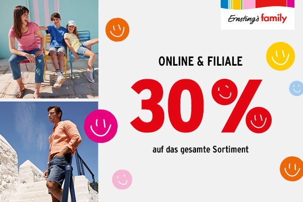 30% auf alles bei Ernsting's family