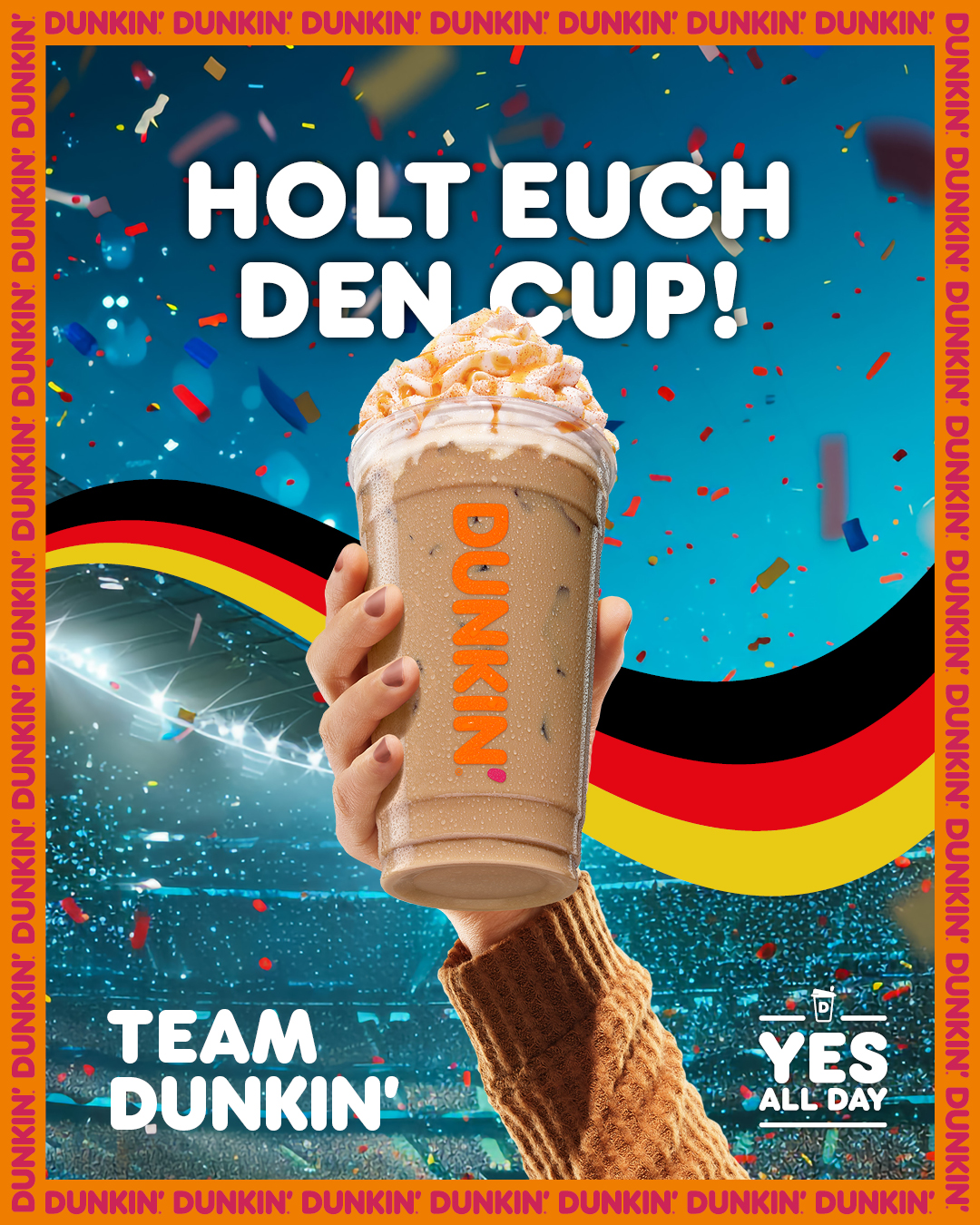 Team Dunkin’ jubelt mit dem Cup