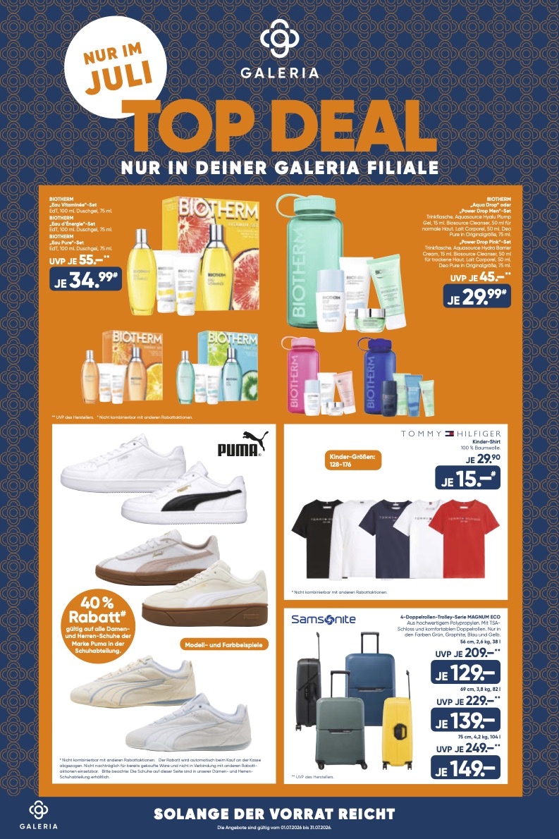 Top Deals im Juli bei GALERIA